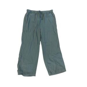 Splendid Crop Linen Pants Green Womens Small